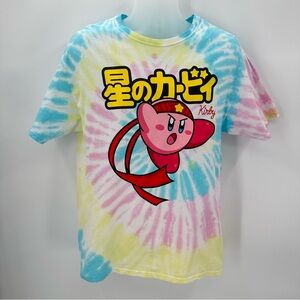 KIRBY Tshirt Adult M Tie Dye Short Sleeve Samurai Ninja Graphic Kanji Attack Tee
